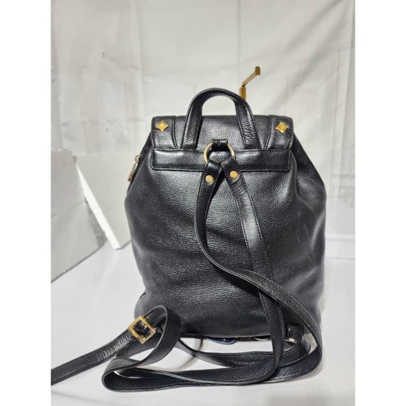 Authentic MCM Vintage Leather Drawstring Backpack Black - Picture 3 of 13